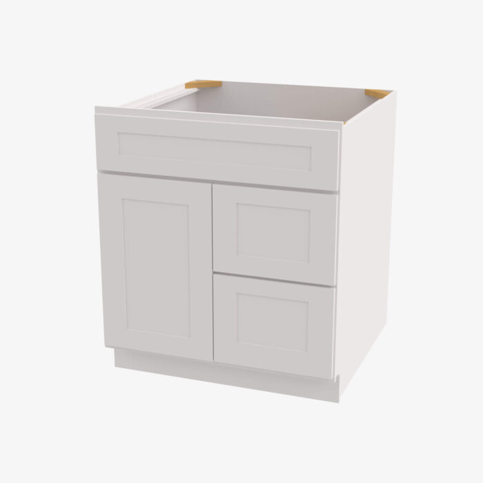 Forevermark AW S3621BDR 34 12 Double Door 36 Inch Sink Base Combo Vanity with Right Drawer Ice White Shaker White 36 Inch Cabinet 2