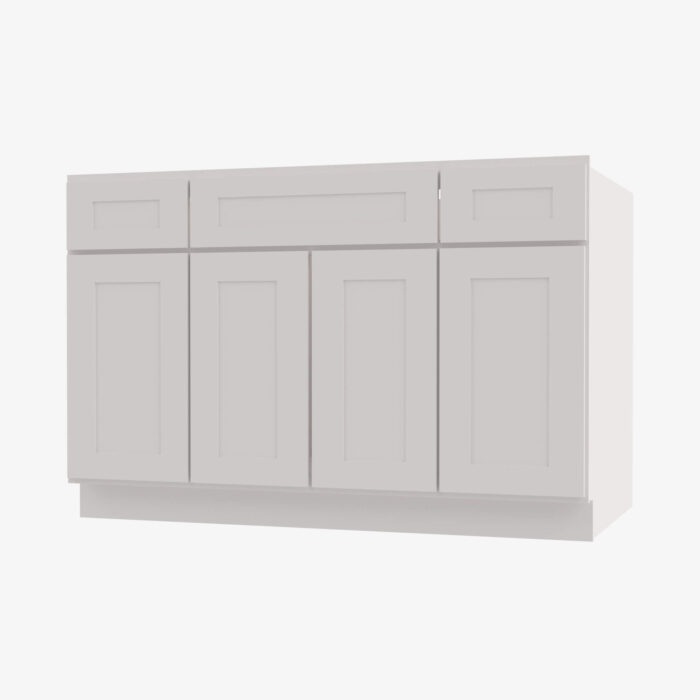 Forevermark AW S4821B12D 34 12 Double Door 48 Inch Sink Base Combo Vanity with Drawers Ice White Shaker White 48 Inch Cabinet 6