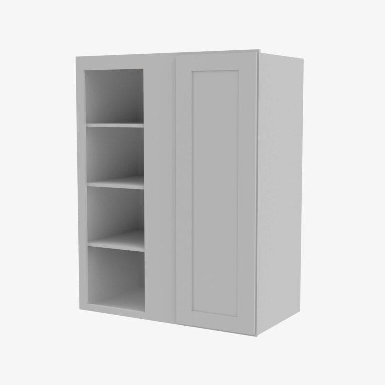 ab wblc30 33 3030 single door 30 inch wall blind corner cabinet lait grey shaker