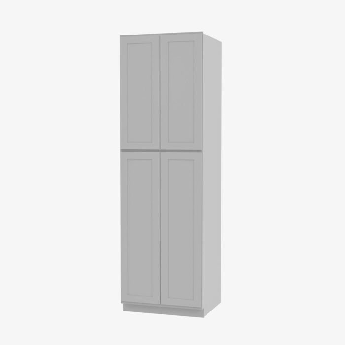 ab wp2484b four door 24 inch tall wall pantry cabinet with butt doors lait grey shaker