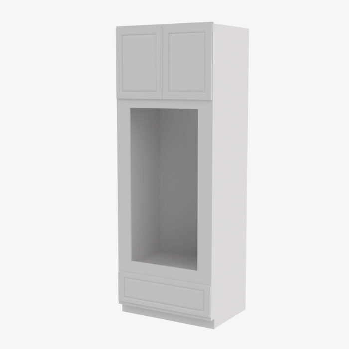 gw om3390b double door 33 inch tall double oven oven microwave cabinet gramercy white