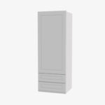 gw w2d1848 single door 18 inch wall cabinet with 2 built in drawers gramercy white