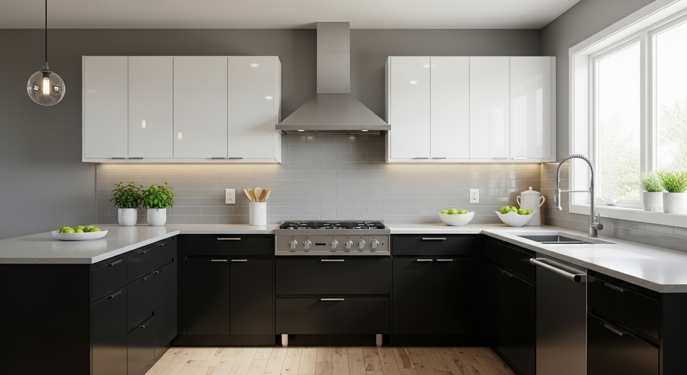 Black Base Cabinets vs White Upper Cabinets