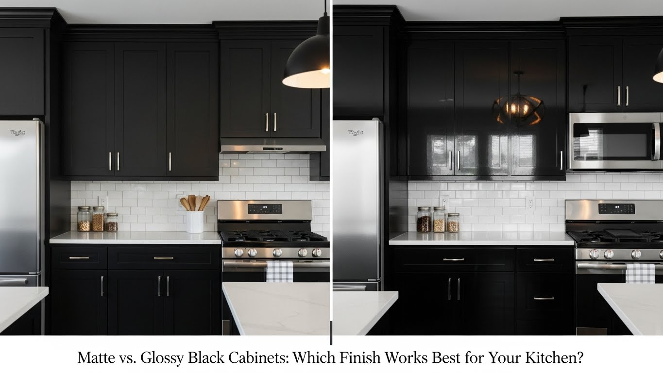 Matte vs Glossy Black Cabinets Which Finish Works Best for Your Kitchen