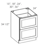 CZ-2DB30 2 30 Inch 2 Drawer Pack Base Cabinet | Cullian Champagne