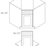 CZ-BDCF36 Single Door Cabinets 36 Inch Base Diagonal Corner Sink & Cabinets Cabinet | Cullian Champagne