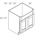 CZ-FSB36B Double Door 36 Inch Farmhouse Sink Base Cabinet | Cullian Champagne