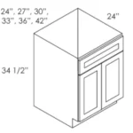 CZ-SB42 Double Door 42 Inch Sink Base Cabinet | Cullian Champagne