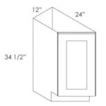 AE-BTC12L Single Door Cabinets 12 Inch Base Base TrAEsitional Cabinet Left | Estate Brown Shaker